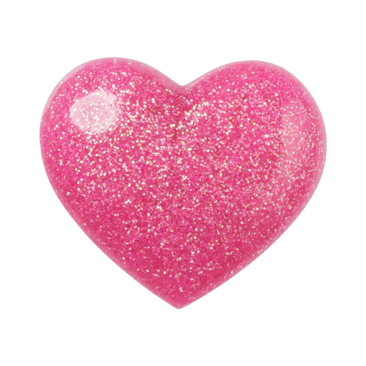 Jibbitz Pink 3d Glitter Heart Unisex