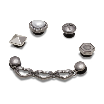 Jibbitz Silver Romantic 5 Pack