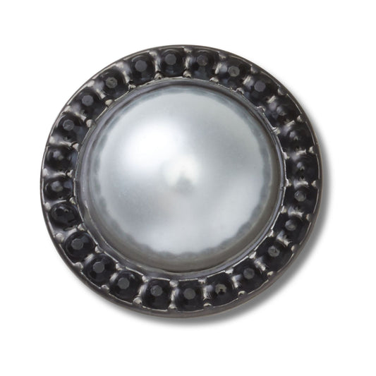 Jibbitz Pearl With Black Gem Base Unisex Multi