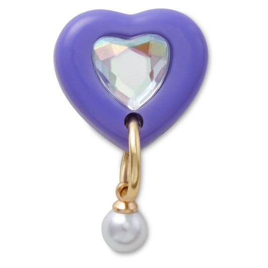 Purple Heart With Pearl Unisex Multi Jibbitz