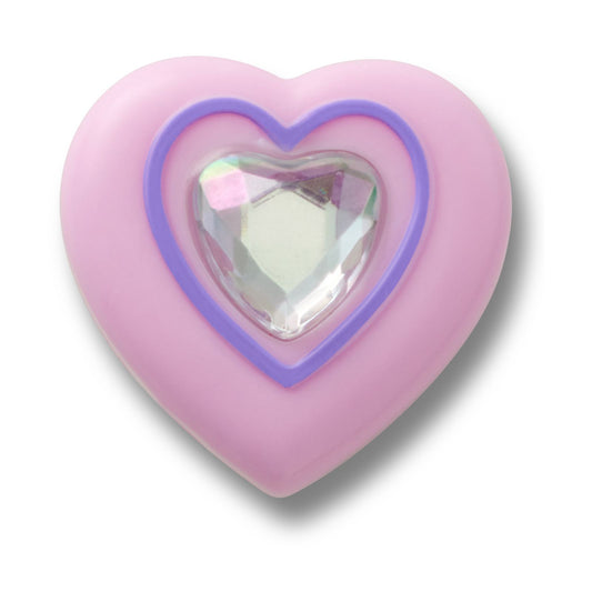Pink Heart With Gem Unisex Multi Jibbitz