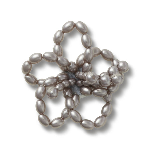 Black Pearl Beaded Floral Unisex Multi Jibbitz