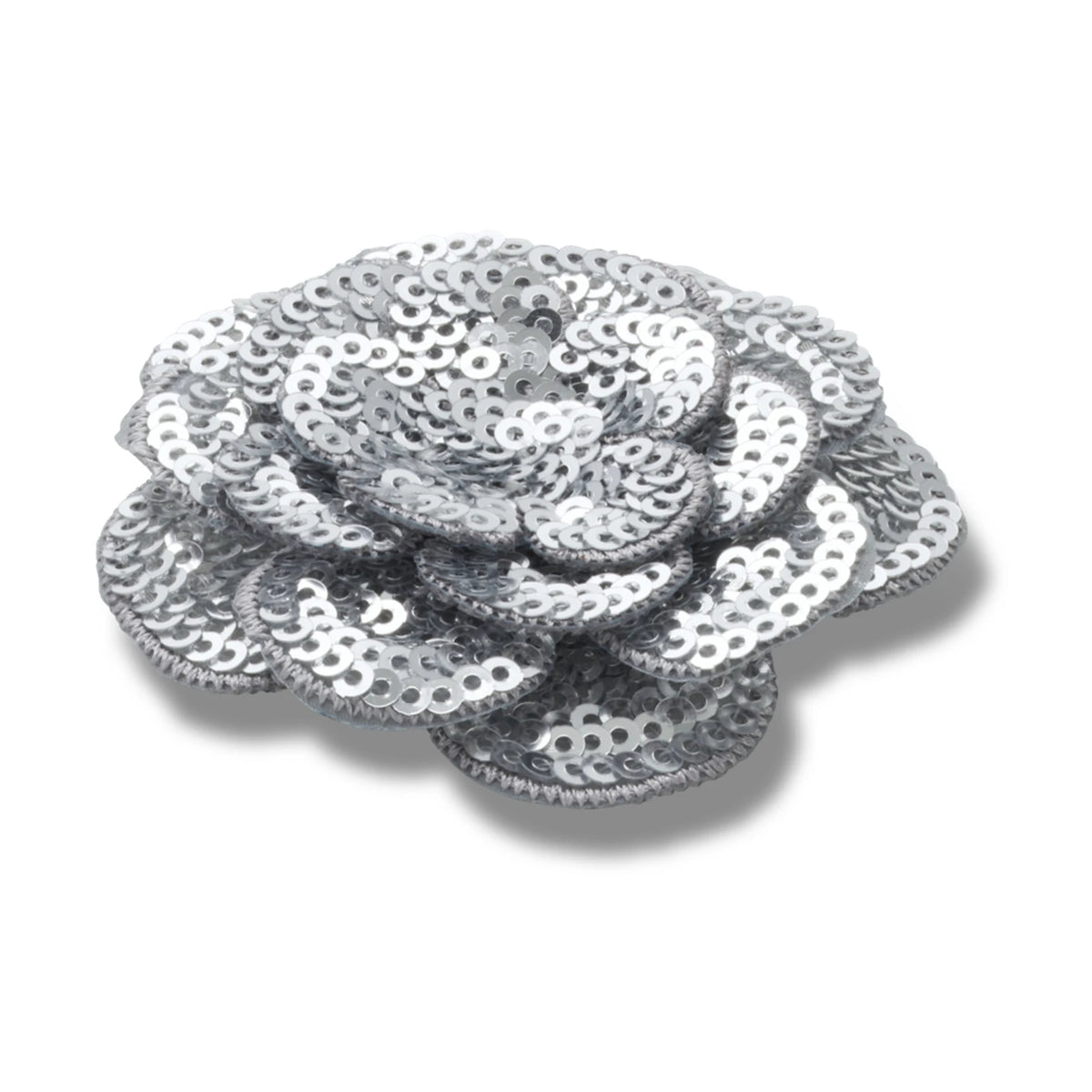 Silver Sequin Flower Jibbitz