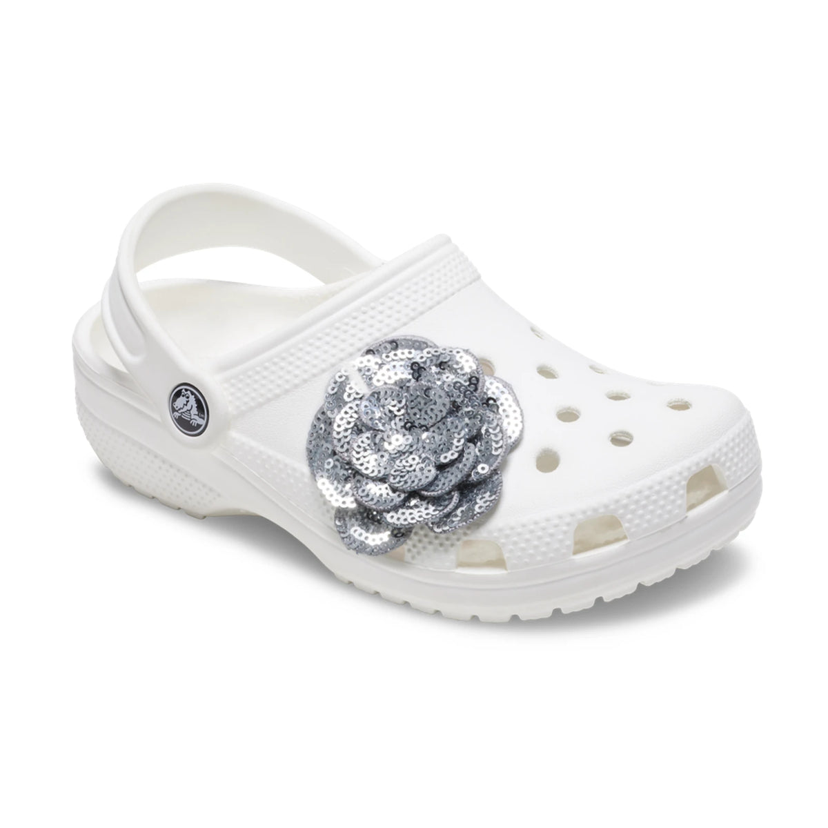 Silver Sequin Flower Jibbitz