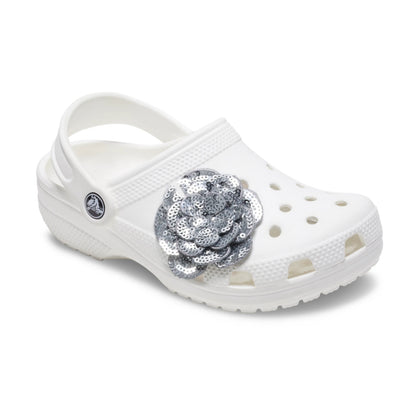 Silver Sequin Flower Jibbitz