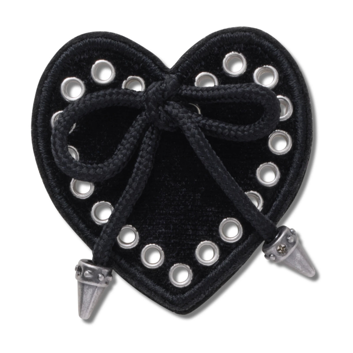 Black Heart With Bow Jibbitz