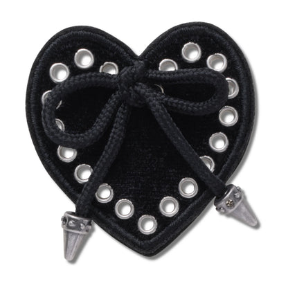 Black Heart With Bow Jibbitz