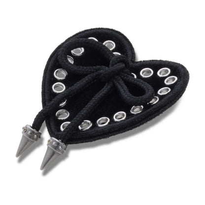 Black Heart With Bow Jibbitz
