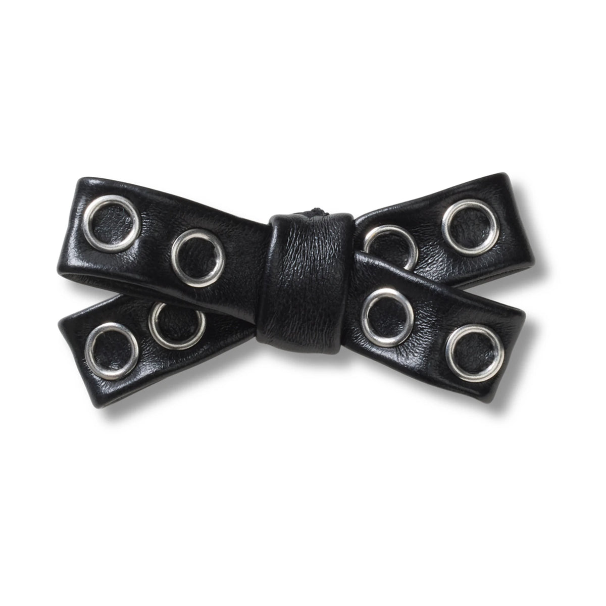 Black Grommet Studded Bow Jibbitz