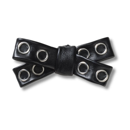 Black Grommet Studded Bow Jibbitz