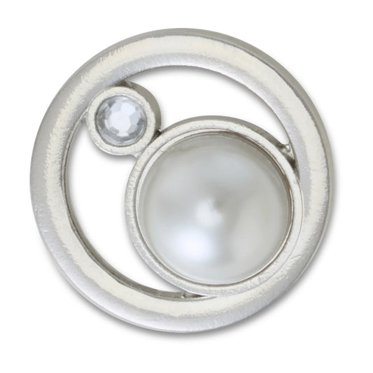 Silver Ring With Pearl Jibbitz