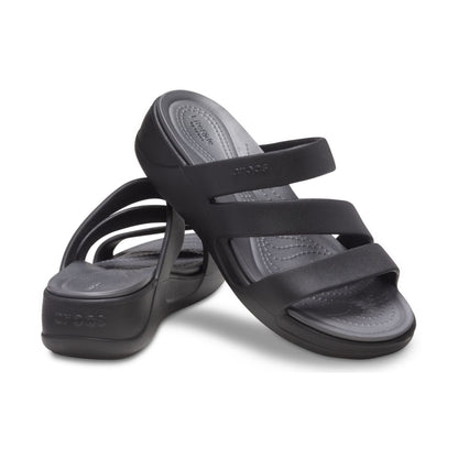 Crocs-207434-001-w9 Crocs Boca Strappy Wedge W Blk W9 Black